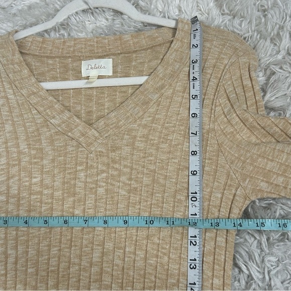 Anthropologie Deletta Ribbed V-Neck High Low Knit Tunic - Picture 13 of 15